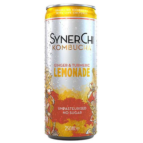 SynerChi Kombucha 12x Synerchi Can Lemonade Ginger/Turmeric